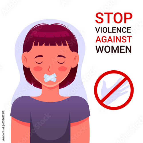 Stop violence against women, illustration of campaign to stop violence against women