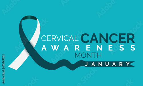 Cervical Cancer Awareness Calligraphy Poster Design. January is Cancer Awareness Month. Realistic Vector.
