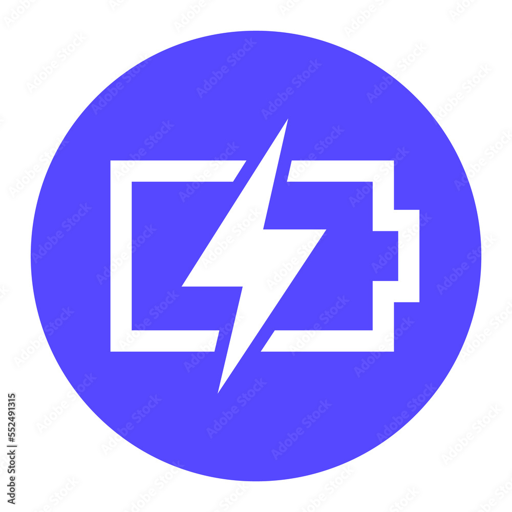 charging battery icon, round png pictogram