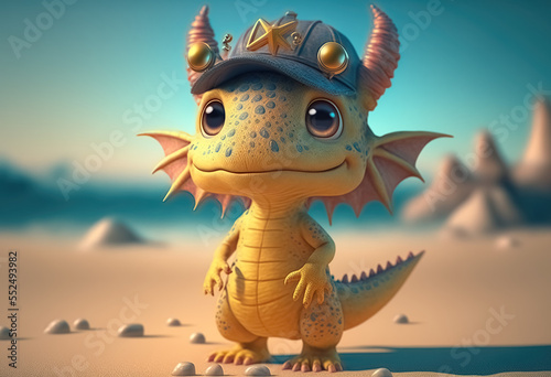 Fototapeta Naklejka Na Ścianę i Meble -  Generative AI.   Dragon Character No.16