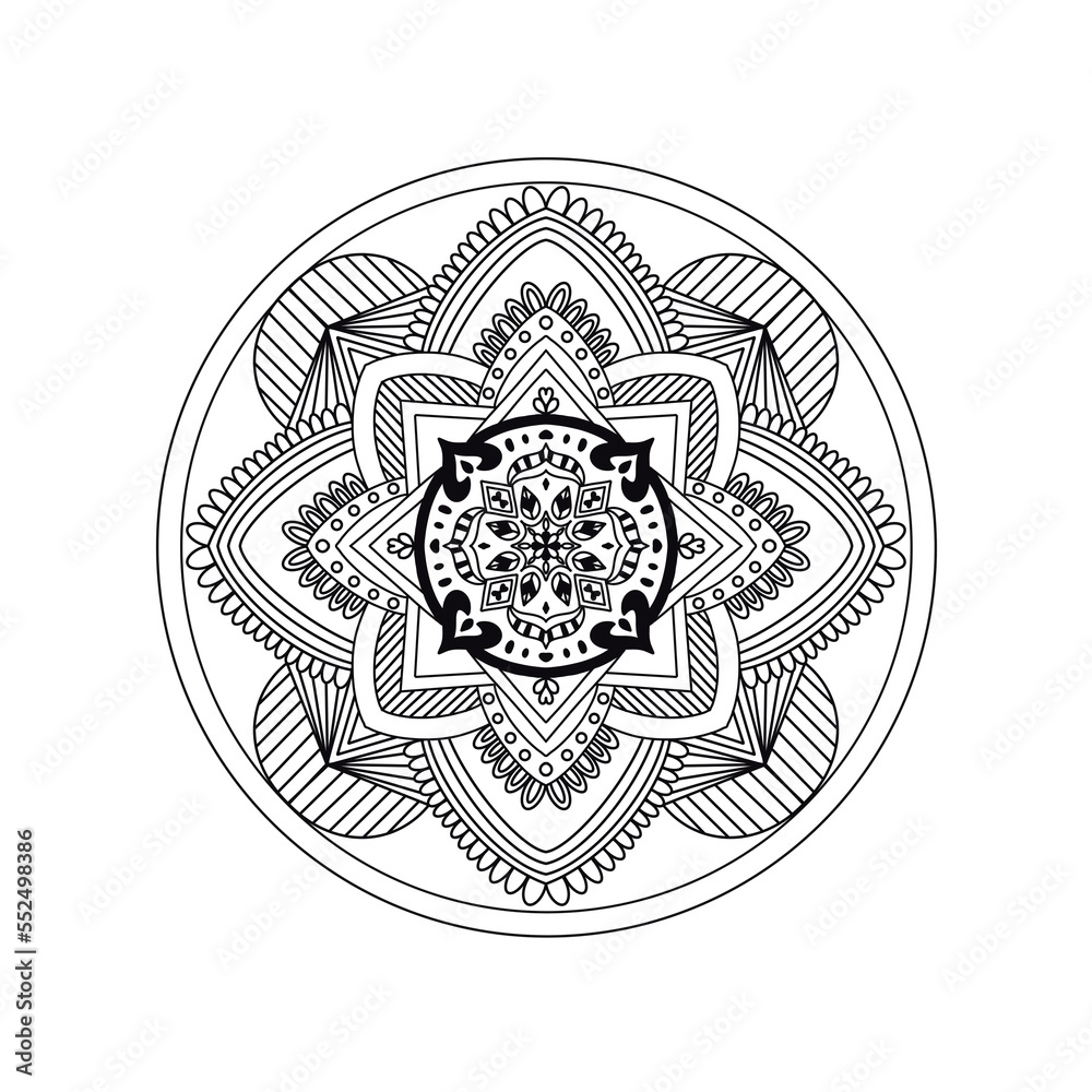 Circle pattern in the form of mandala for Henna, Mehndi, tattoos, decorative ornaments in ethnic oriental style, coloring book pages. Circle pattern in the form of mandala for Henna, Mehndi, tattoos, decorative ornaments in ethnic oriental style, coloring book pages.