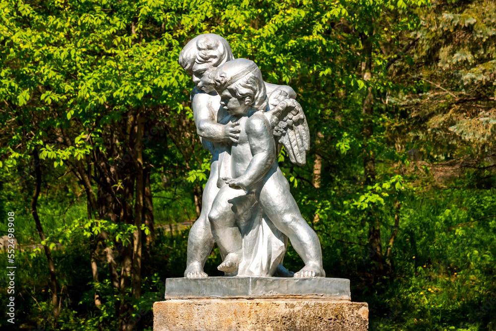 Sculpture of angels in the popular Resort Park in Yessentuki,Northern Caucasus.