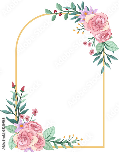 pink floral bouquet with watercolor