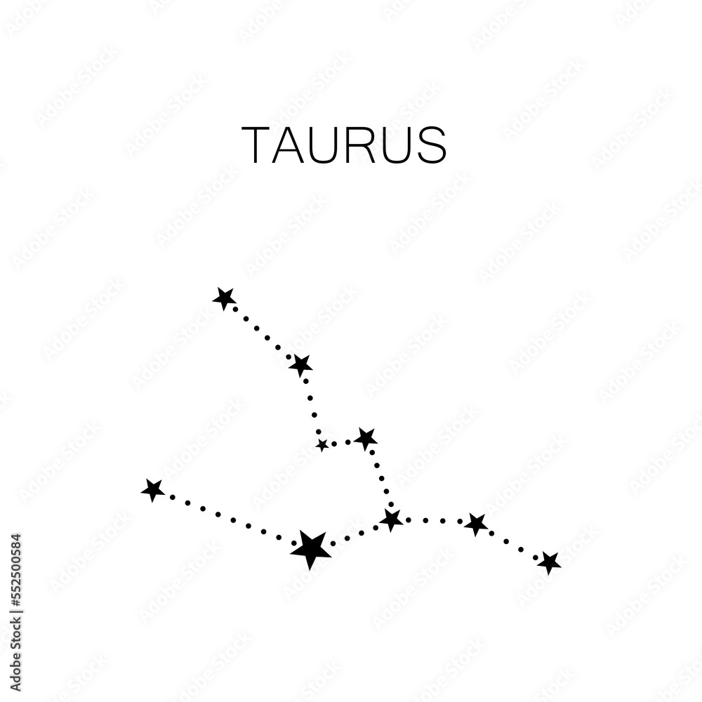 Zodiac signs isolated on white background. Constellation of Taurus Zodiac signs isolated on white background. Constellation of Taurus