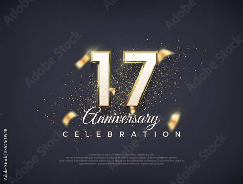 17th anniversary number with fancy numerals. luxury premium vector design. photo