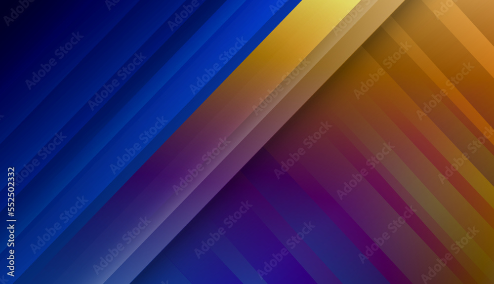 striped abstract background with blue yellow red gradient shadows sparkling light reflections