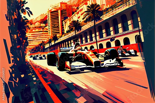 Monaco Formula 1 Illustration