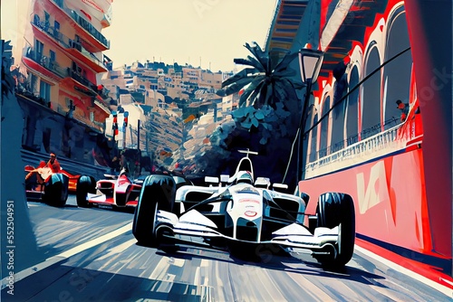Monaco Formula 1 Illustration