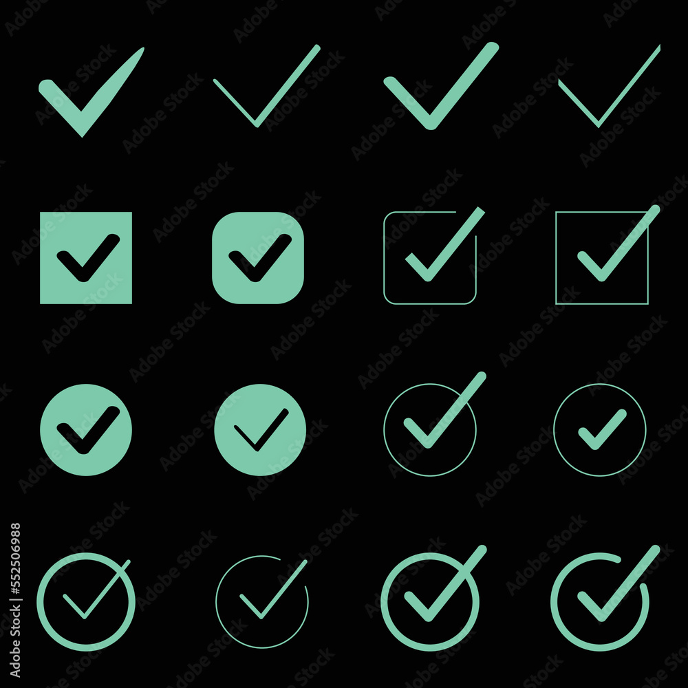 Check boxes and check marks that require confirmation