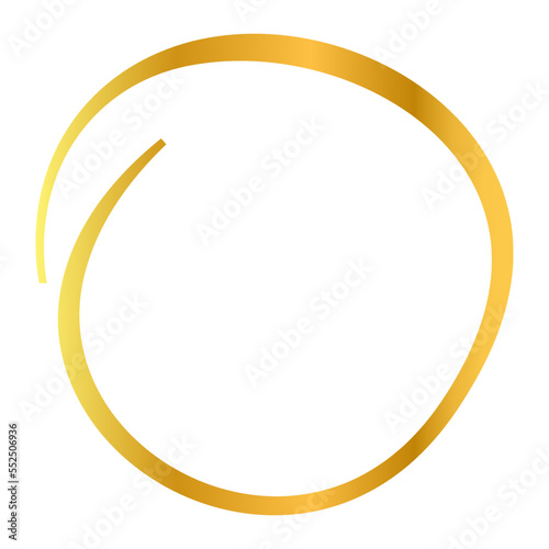 simple vector hand draw sketch gold, golden circle border