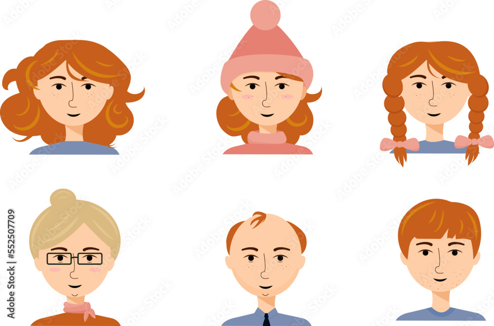 People portraits icons set. Vector illustration. People portraits icons set. Vector illustration.