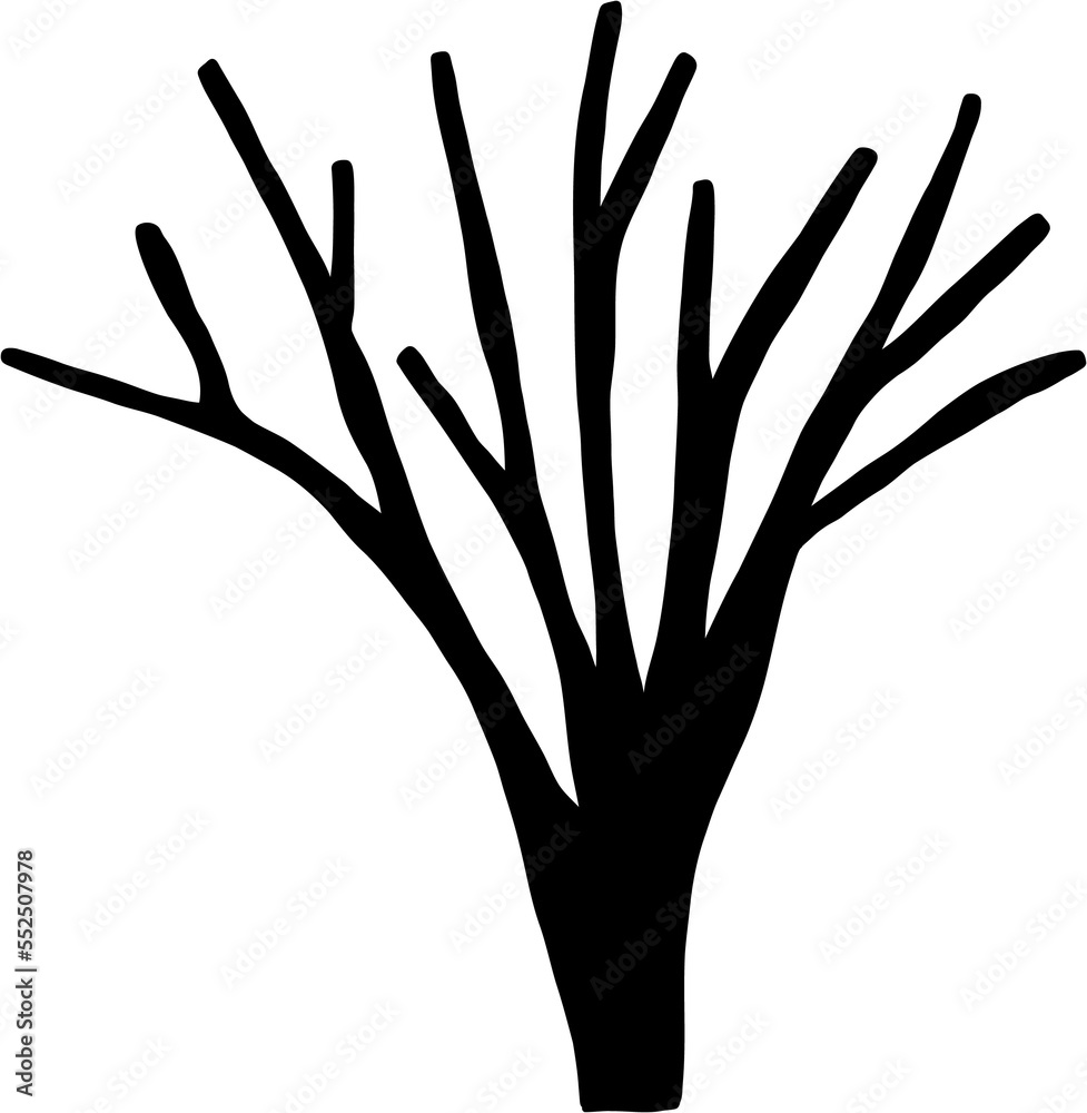 Obraz premium simplicity dead tree freehand drawing.