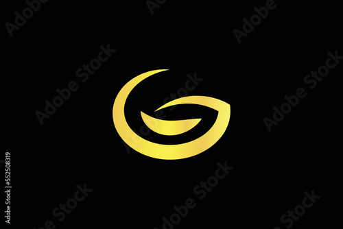 Letter G Leaf Logo Design Template. illustration of a moon