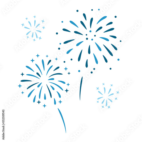 blue fireworks illustration	
