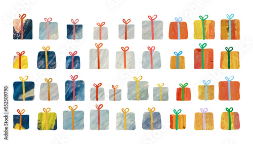 gift boxes watercolor vector set