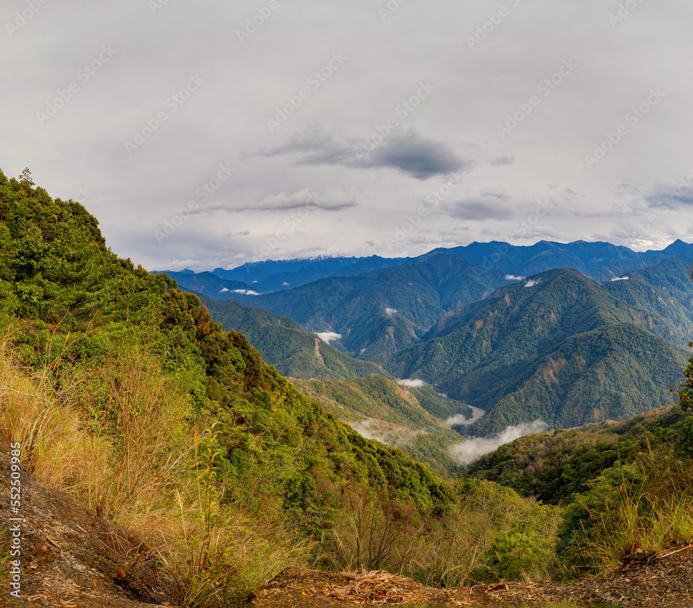 Naklejka premium High angle view of country side landscape in Miaoli County