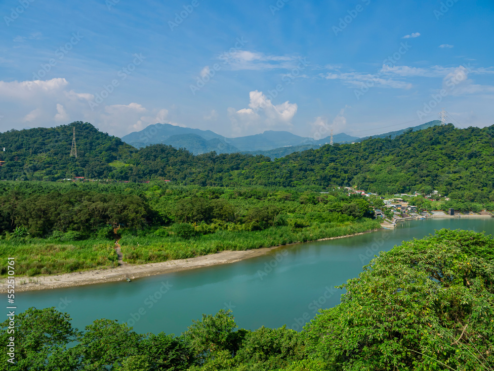 Sunny view of the nature landscape of Xindian District
