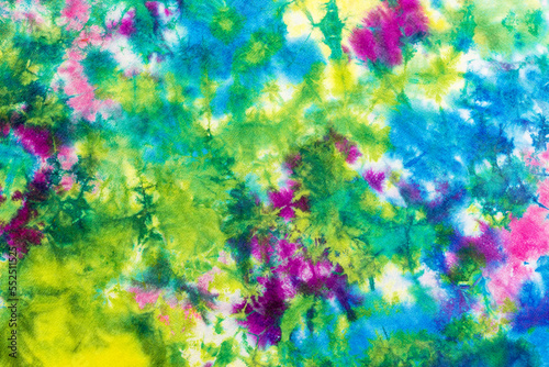 tie dye pattern hand dyed on cotton fabric abstract texture background.