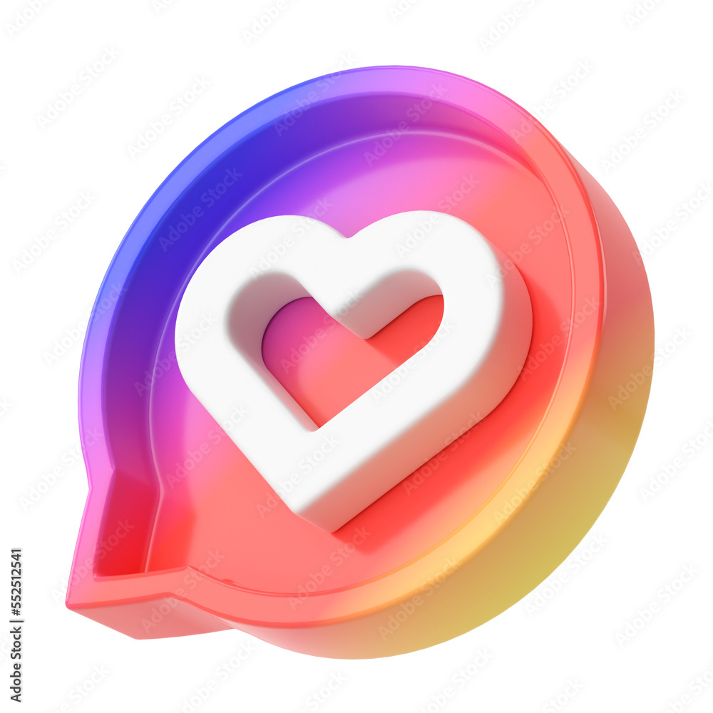 3D like icon. 3D illustration. 3D like icon. 3D illustration.