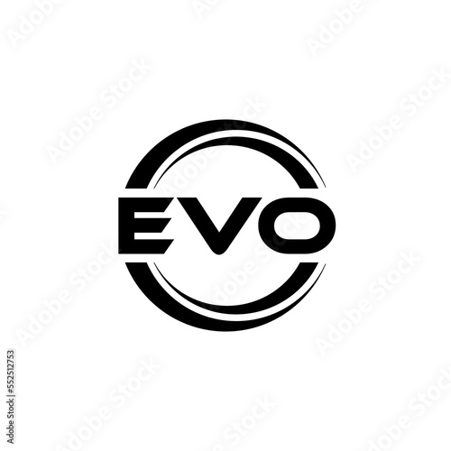 EVO letter logo design with white background in illustrator, vector logo modern alphabet font overlap style. calligraphy designs for logo, Poster, Invitation, etc. photo