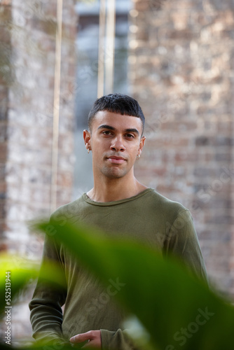 Young Indigenous Australian man enjoying time outdoors photo