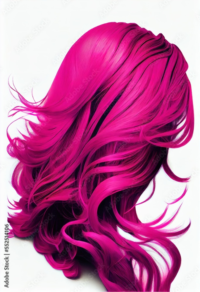 Pink hairs. Pantone of the 2023 year. Ai generated photorealistic illustration. Generative art Pink hairs. Pantone of the 2023 year. Ai generated photorealistic illustration. Generative art