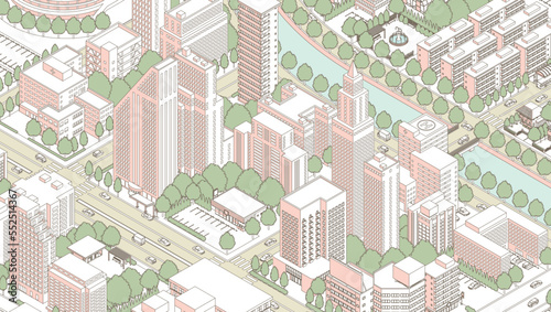 街並みの立体図. 都市の景観. 