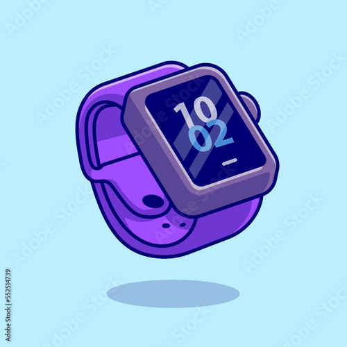Watch Cartoon Vector Icon Illustration. Technology Object
Icon Concept Isolated Premium Vector. Flat Cartoon Style