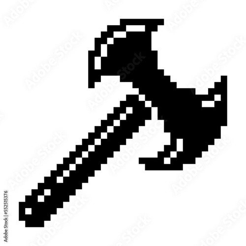 Ax  weapon game icon black-white vector pixel art icon