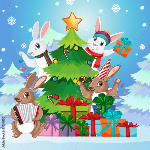 Happy New Year 2023 Banner in Christmas theme