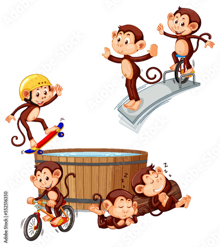 Monkey with different action