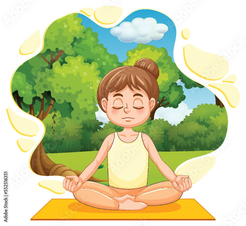 Woman doing yoga at park