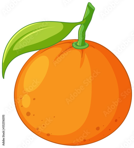 Isolated simple orange fruit cartoon