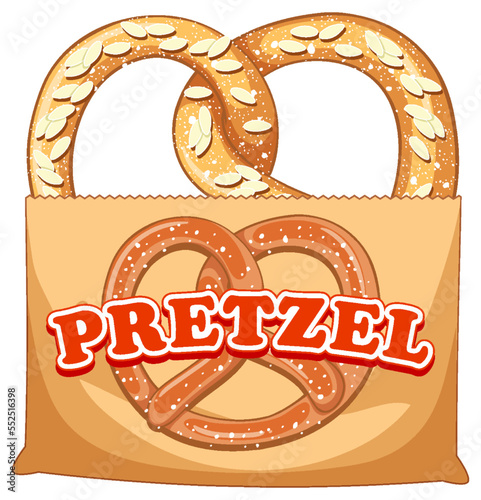 Pretzel bread in paper bag