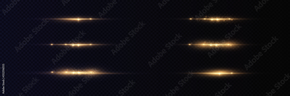 Obraz premium Golden light vectors.Bright gold star.Light flash.Gold glitter.