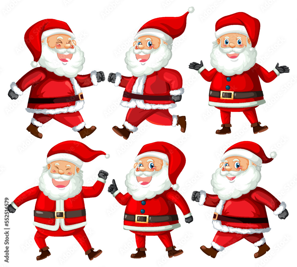 Christmas Santa Claus cartoon character set Christmas Santa Claus cartoon character set