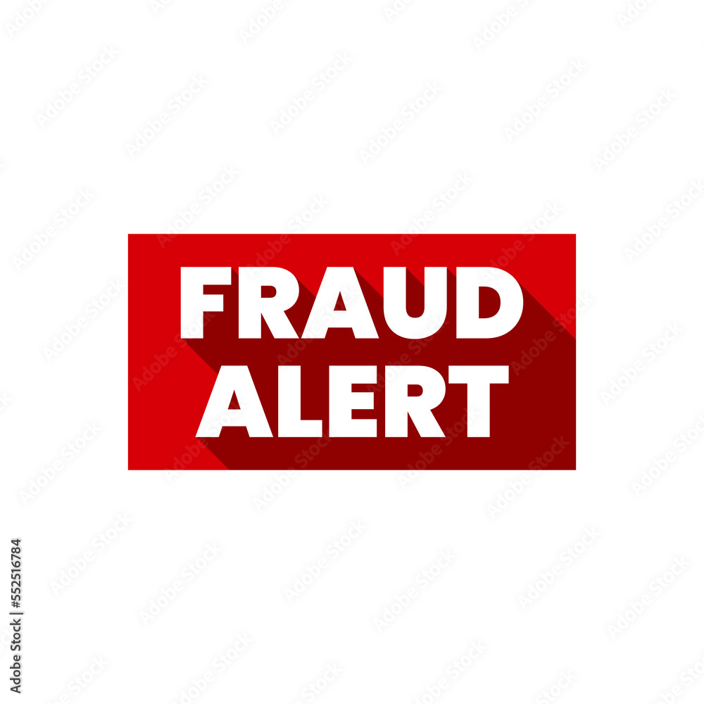 Fraud alert red icon label design vector Fraud alert red icon label design vector