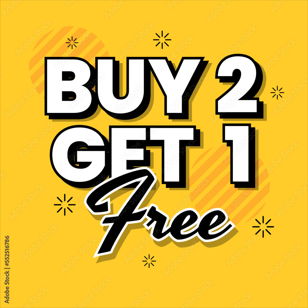 Buy two get one free shopping offers banner design vector Buy two get one free shopping offers banner design vector