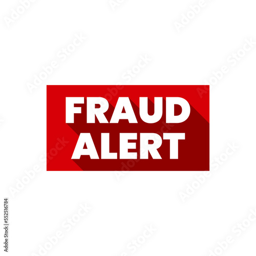 Fraud alert red icon label design vector