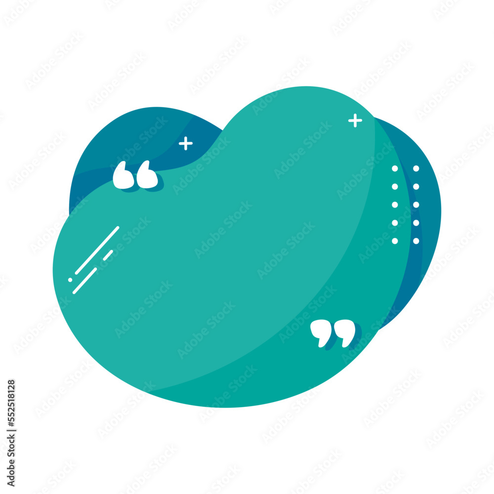 Liquid text box. Quote speech bubble. flowing liquid shape