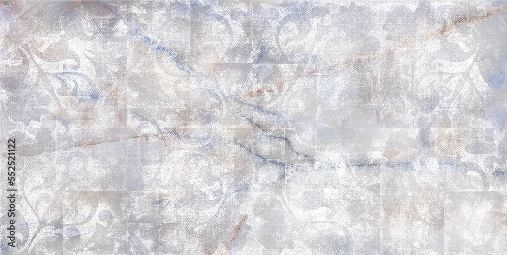 Fototapeta premium Aged marble texture with ornament pattern, Vintage background