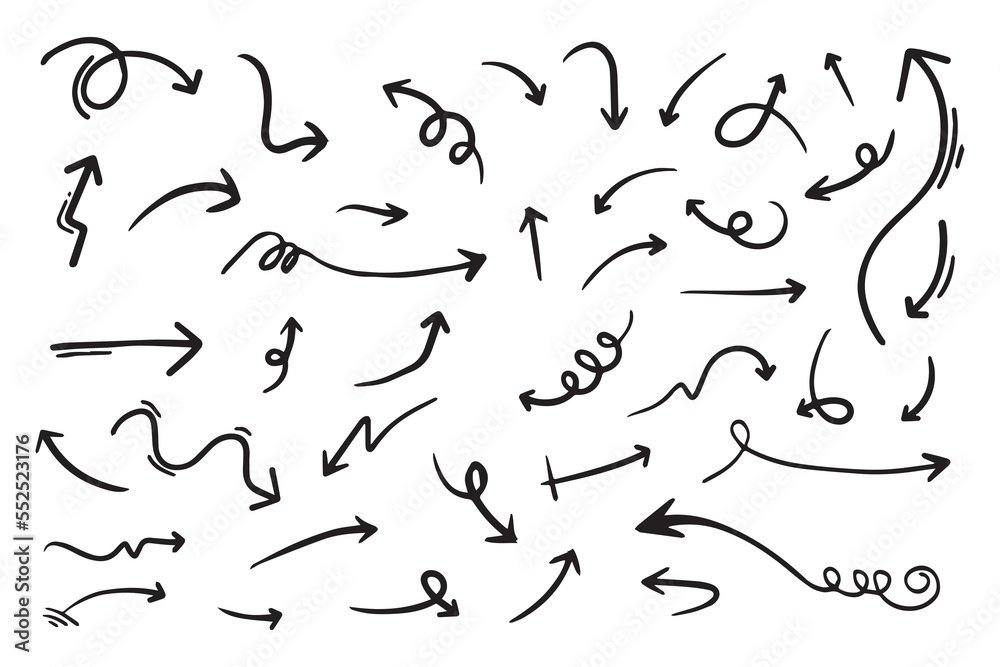 hand drawn arrow set. Doodle vector illustration. hand drawn arrow set. Doodle vector illustration.