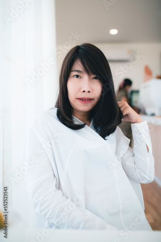 Portrait of Young beautiful asian woman in the coffee shop