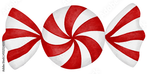 red and white candy watercolor illustration