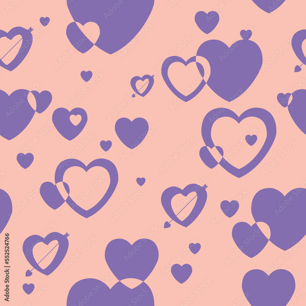 Seamless pattern with valentines. Vector. Seamless pattern with valentines. Vector.