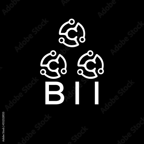 BII letter logo. BII best black background vector image. BII Monogram logo design for entrepreneur and business.
