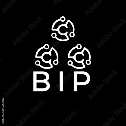 BIP letter logo. BIP best black background vector image. BIP Monogram logo design for entrepreneur and business.
