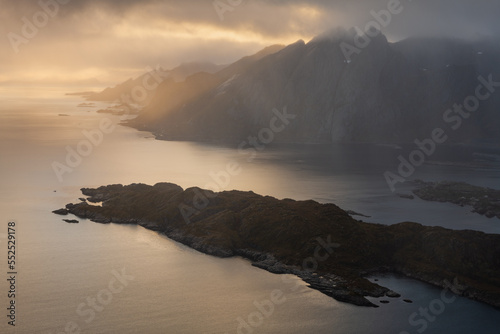 Island of Kunna and Moskenesøy, Lofoten Islands, Norway photo