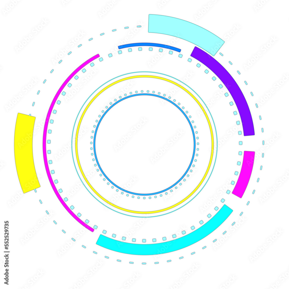Abstract circle HUD sci-fi display interface frame future digital design element Abstract circle HUD sci-fi display interface frame future digital design element