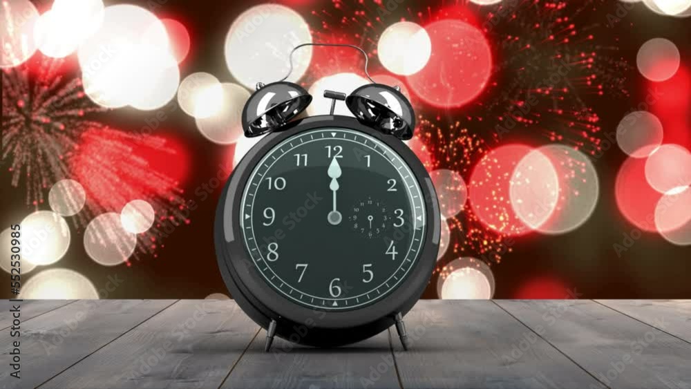 Alarm clock counting down to midnight for new year